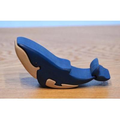 ふるさと納税 河内長野市 ブルーホエール(シロナガスクジラ)子供　知育玩具 木製パズル |  | 01
