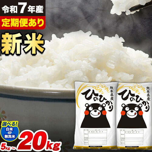 【ふるさと納税】新米 令和7年産 無洗米 定期便　も 選べる ひのひかり 5kg 10kg 15kg 20kg 《選べる出荷時期》 白米 精米 無洗米 熊本県産(南阿蘇村産含む) 単一原料米 南阿蘇村 ひの 送料無料 熊本県 SDGs むせんまい 米 コメ こめ 国産 定期便 選べる