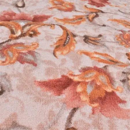 日本製 廊下カーペット 65cm×440cm 【オリエンタル更紗】 滑り止め加工 (エンジ)【1273306】