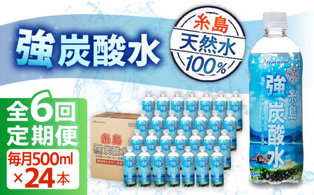 【全6回定期便】強炭酸水 プレーン 500ml × 24本 糸島市 / スターナイン [ARM010] 炭酸水 定期便