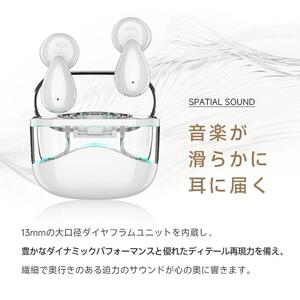 完全ワイヤレスイヤホン＜ブラック＞Bluetooth 5.4 遅延ゼロ インナーイヤー型 TWSワイヤレスヘッドセット 開放感抜群 片耳 両耳 クリア通話 瞬時接続 200mAh充電ケース マイク内蔵