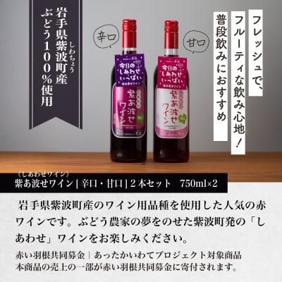 ふるさと納税 紫波町 【自園自醸ワイン紫波】紫あ波せ(しあわせ)ワイン甘口・辛口　計2本セット(750ml×各1本) |  | 03