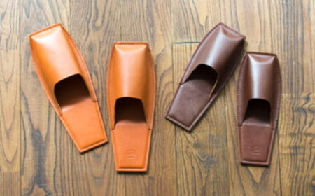 スリッパ KZ#436（ブラウン）OKAERI スリッパ（L/26.0-28.0cm）セミアニリンレザー製 スリッパ 靴 レザー 革 くつ ルームシューズ 雑貨 日用品 人気 おすすめ 広島県福山市/