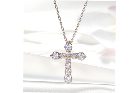 ネックレス K18YG イエローゴールド ダイヤモンド 1.0ct クロス 十字架 1カラット ペンダント 【f020-k18yg】