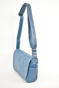 【minca】栃木レザーのショルダーバッグ01S 斜めがけ ミニサイズ ソフトな手触り/Shoulder bag 01/S/ブルー　545