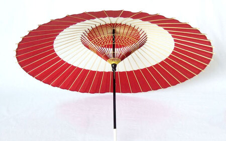 【岐阜和傘】蛇の目傘 二つ切（赤）【機械漉き】【美濃和紙】 かさ 雨傘 44本骨 岐阜市 / マルト 藤沢商店 [ANBX007]