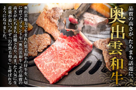 奥出雲和牛赤身焼肉300g 【焼肉 焼き肉 赤身 牛肉 冷蔵 黒毛和牛 300g】