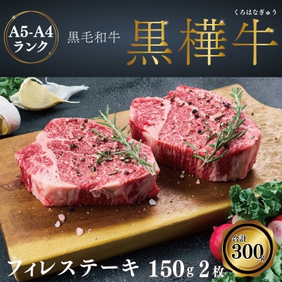 黒毛和牛 黒樺牛 ヒレステーキ 300g(150g×2パック)(宇城市)【配送不可地域：離島】【1544184】