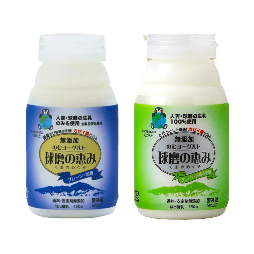 【ふるさと納税】＜選べる加糖・無糖＞毎日1本！球磨の恵みのむヨーグルト 加糖・無糖 計1.5kg（150g×10本） ヨーグルト 生乳 乳酸菌 きび砂糖 ドリンクタイプ 乳飲料 乳性飲料 飲料 朝食 健康 腸活 冷蔵 熊本県産 国産 九州 熊本県 人吉市 送料無料