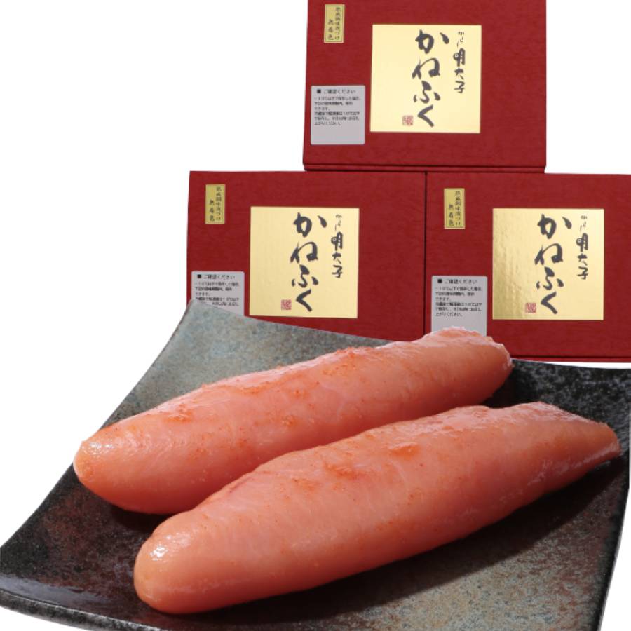 ＜かねふく＞無着色上切からし明太子(個包装)750g×3