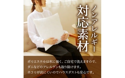 【ノンアレルギー素材】 洗える ヌードクッション 4個 | 睡眠 ふわふわ 洗濯可 水に強い 12cm 45×45 快適 ポリエステル100％ インテリア 新居 引っ越し お祝い 贈答 プレゼント 送