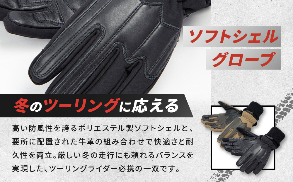 【デグナー】ウィンターソフトシェルグローブ[WG-52]〈ブラック・XL〉｜京都 バイクギア 人気ブランド バイク［ 京都 バイク 革製品 ブランド 人気 おすすめ 革 ツーリング ライダー バイカー