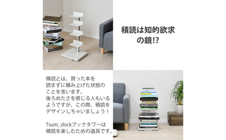 ブックタワー ロータイプ（5段）アイボリー DS142IV 足立製作所 日本製 本棚 積読 キャスター付 本収納 ブックシェルフ マガジンラック オープンラック スチール製 ディスプレイラック 燕三条