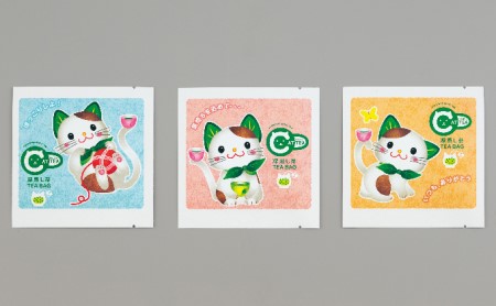 【抹茶入深蒸し煎茶】猫型ティーバッグキャッティー(3g×24P)〈お茶 緑茶 煎茶 深蒸し〉 