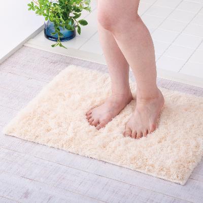 ふるさと納税 九度山町 ふわふわコスモトロン吸水速乾バスマット30mmアイボリー(縦45cmX横60cm)【九度山町】