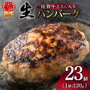 【ふるさと納税】ふっくらジューシー！佐賀牛ハンバーグ 120g×23個（佐賀牛2.5％使用）お弁当 おかず 惣菜 小分け 便利 冷凍 主菜 肉汁あふれる 簡単調理 佐賀県 上峰町