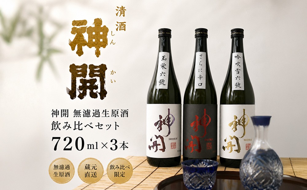 
                  神開 無濾過生原酒 飲み比べセット 人気 おすすめ お酒 日本酒 ギフト プレゼント 贈答 お取り寄せ しんかい
                