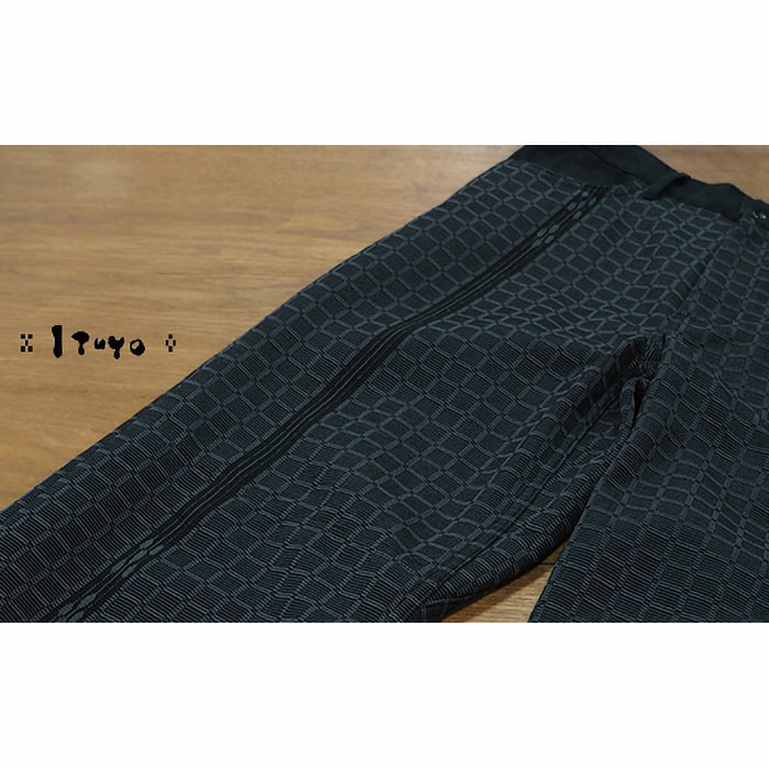 AZ-63 みんさー織 総手織りパンツ（楕円ヒチガーラ  ブラック）Lサイズ