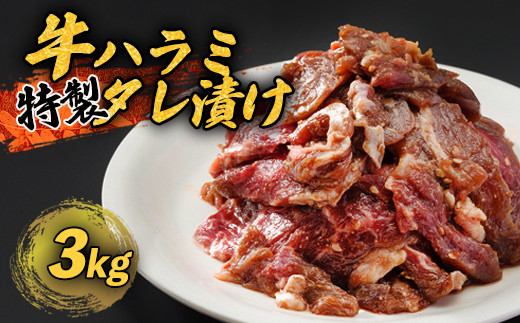 牛ハラミ 特製 タレ漬け 3kg 牛肉 牛 ハラミ 肉 味付 焼肉 焼き肉 冷凍 小分け 真空パック 簡単 調理 料理 カット 大人数用 熨斗 贈答 熨斗 御歳暮 お歳暮 ギフト