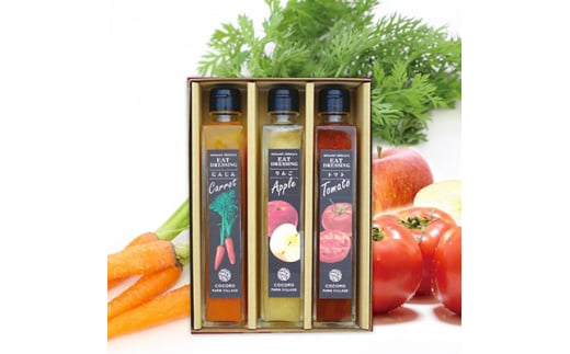 
                  野菜ドレッシング 200ml 3本セット 人参 トマト りんご | ドレッシング 野菜ドレッシング サラダ 素材 イタリアン 新鮮 信州 南信州 長野県 飯田市
                