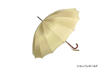 【前原光榮商店】婦人用雨傘 トラッドクラシコ〈手元：ヒッコリー〉名入れ可(カラー：シャンパンゴールド）