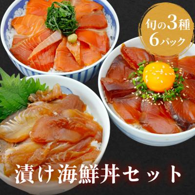 ふるさと納税 名取市 漬け 海鮮丼 セット 旬の3種6P