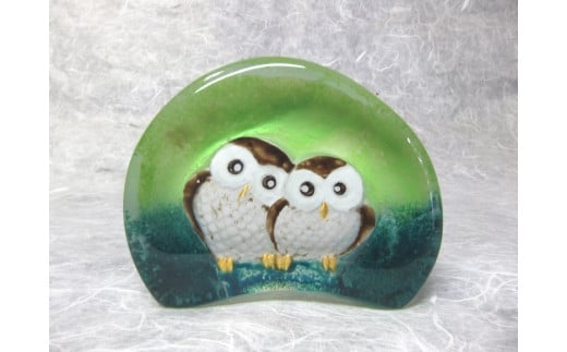 
            【ガラス】ペアフクロウ  石川 金沢 加賀百万石 加賀 百万石 北陸 北陸復興 北陸支援
          