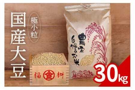 【令和7年産】大豆 30kg 極小粒 岡田ファーム だいず ダイズ 国産 小粒 大容量 料理 煮豆 豆乳 納豆 用途多彩 健康食品 高たんぱく 保存食 産地直送 送料無料 (B02-026)