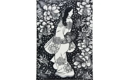 S59 【数量限定】【木版画家・冨張廣司】花美人（Ｂ）（40㎝×28㎝・額付）