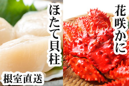 花咲かに300g前後～450g前後×1尾、ほたて貝柱200g A-76037