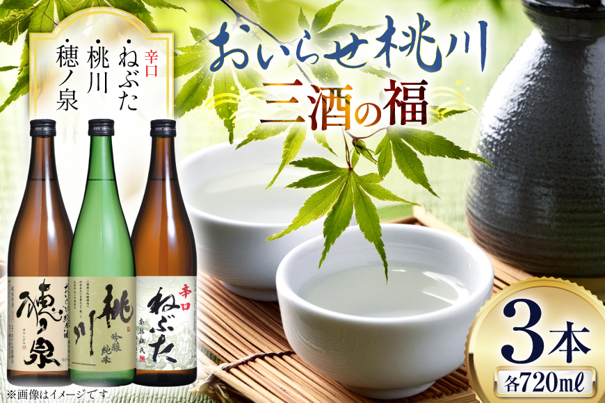 
            日本酒 飲み比べ 三酒の福 セット 吟醸純米酒 桃川 純米酒穂ノ泉 辛口ねぶた 各720ml 計3本 [桃川 青森県 おいらせ町 oi02ayo580014] 酒 お酒 純米酒 辛口 やや辛口 淡麗 日本酒セット 飲み比べセット
          