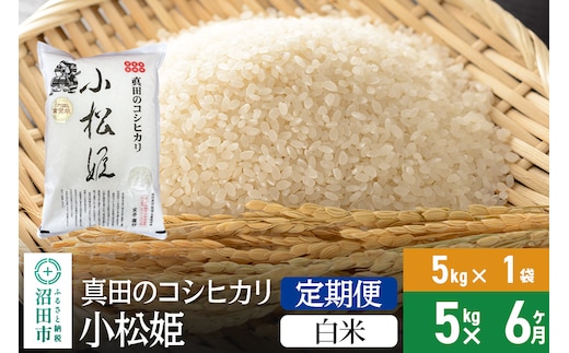 
										
										【白米】《定期便6回》令和6年産 真田のコシヒカリ小松姫 5kg×1袋 金井農園
									