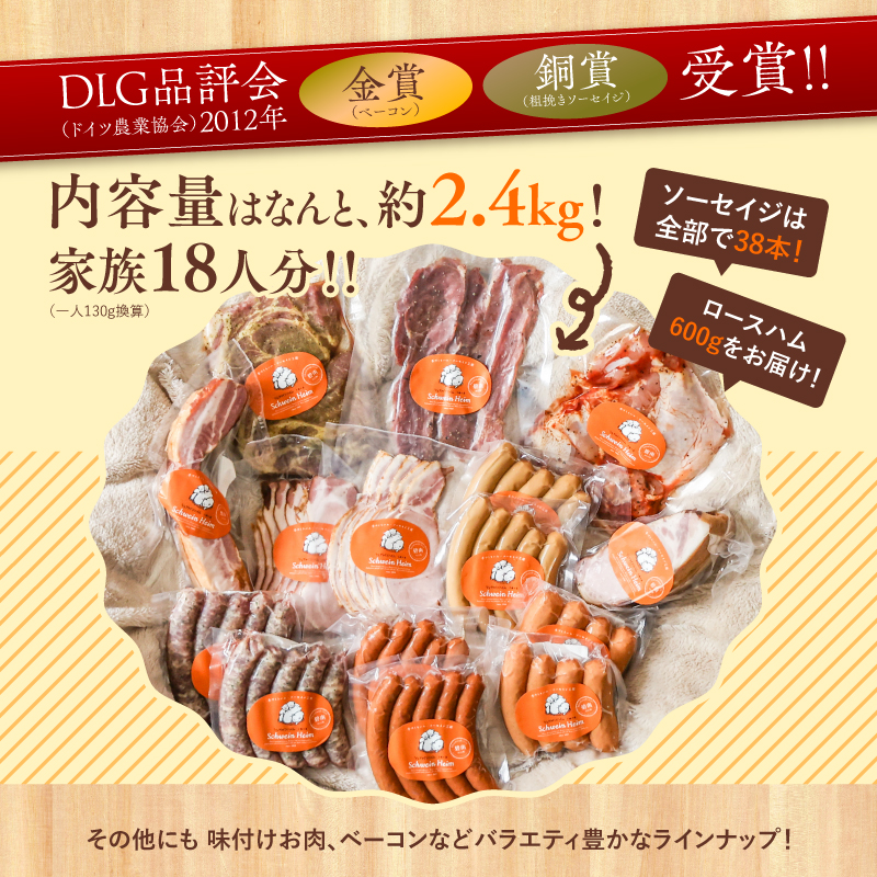 手造りハム工房シュヴァインハイムの贅沢セット　H003-037