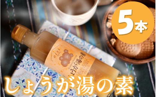 しょうが湯の素 5本 生姜 しょうが湯 ドリンク 温活 しょうが お湯 炭酸水 健康 血行 徳島県 吉野川市 おいし工房
