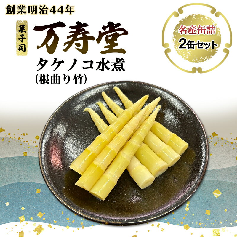 【ふるさと納税】創業明治44年［菓子司 万寿堂］名産缶詰 タケノコ水煮（根曲り竹）2本セット 秋田 羽後 西馬音内【 缶詰 たけのこ 筍 根曲がり竹 山菜 水煮 保存食 老舗 ギフト 】