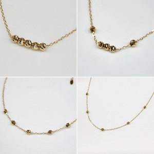 K18 イエローゴールド ムーブ ハニーカットボール 5粒 ネックレス BNC-0245