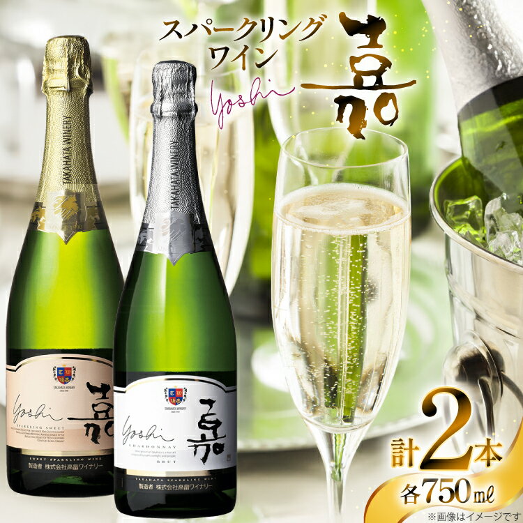 【ふるさと納税】スパークリング 嘉 スパークリングワイン 辛口&甘口 白セット 750ml 2本 [tk06ayt180032 山形県 高畠町 小田部商店] 辛口 甘口 ワイン お酒 酒