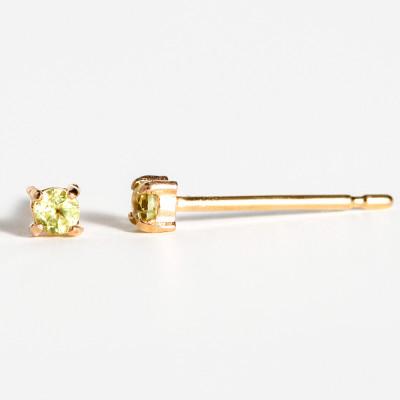 ふるさと納税 大津市 【10金 ペリドットピアス】大人可愛い天然石 8月誕生石 K10イエローゴールド スタッドタイプ |  | 02