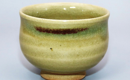 虫明焼 灰釉ぐい呑（曙窯 作） 工芸品 酒器 