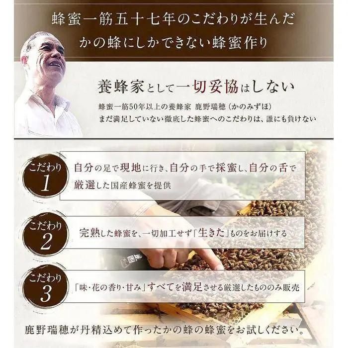 【全3回】 定期便 かの蜂 国産 もち蜂蜜 合計3kg（とんがり容器1kgを毎月1本お届け）　024-T017 