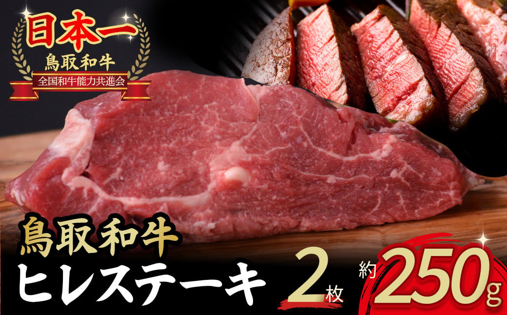 
鳥取和牛 ヒレステーキ 2枚 （ 250g ） 牛肉 ヒレ ヒレステーキ 和牛 国産牛 ステーキ 黒毛和牛 肉 国産 ブランド牛 赤身 希少部位 最高級部位 鳥取県 倉吉市 KR364
