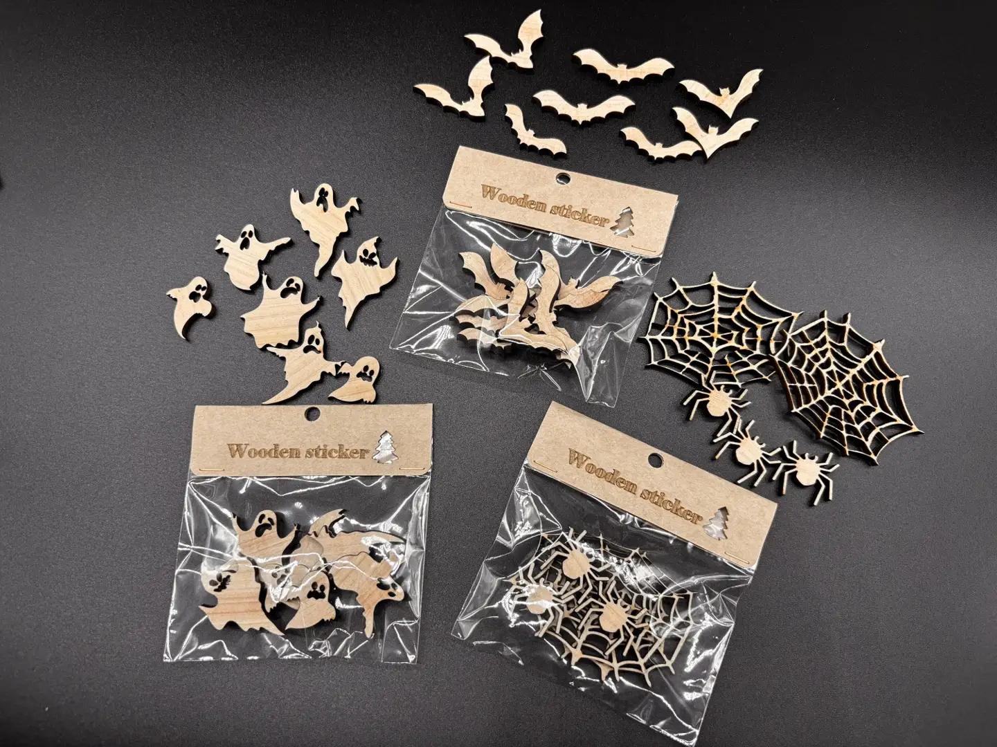 西川材を使った木のステッカー「Wooden Sticker（ハロウィンセット）」