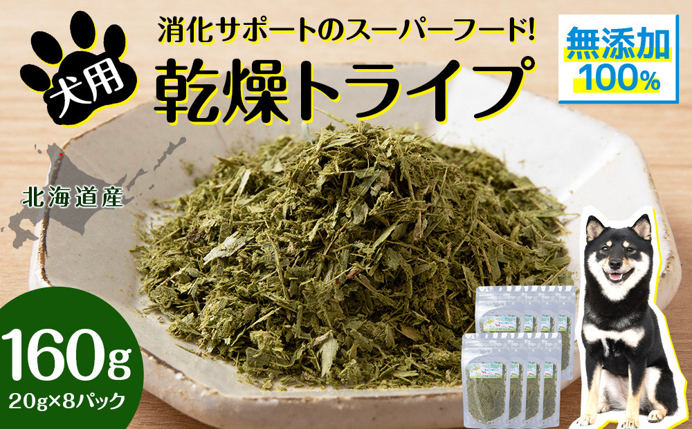 
            犬 おやつ 無添加 国産 乾燥グリーントライプ 160g (20g×8) ペット エサ 餌 浜頓別 北海道
          