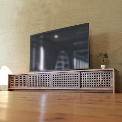 ふるさと納税 大川市 テレビボード　古都　4枚引戸　Hタイプ　琥珀色　233x45x39　大川市　WAプラス