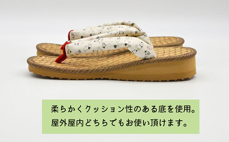 信貴×雪丸 ゆきまる雪駄 屋内屋外兼用 BrW（前坪：赤） 履物 和 和テイスト お祭り お祭り衣装 小物 屋内外兼用 室内で履ける 太めの鼻緒 伝統的履物 手作業 日本の伝統 柄入り鼻緒  8寸（2
