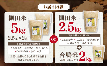 こだわりの米食べ比べセット約5kg2.5kg×2種【株式会社ひらど新鮮市場】[KAB022]/ 長崎 平戸 米 精米 ひのひかり こしひかり ミルキークイーン つや姫 ホタル米 棚田米 合鴨米