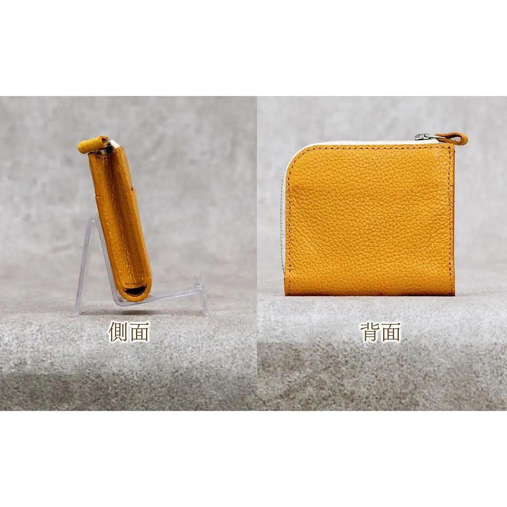 本革 L字ファスナー ミニ財布 日本製 レザー 革製品 コンパクト 小銭入れ Liete vivid オレンジ