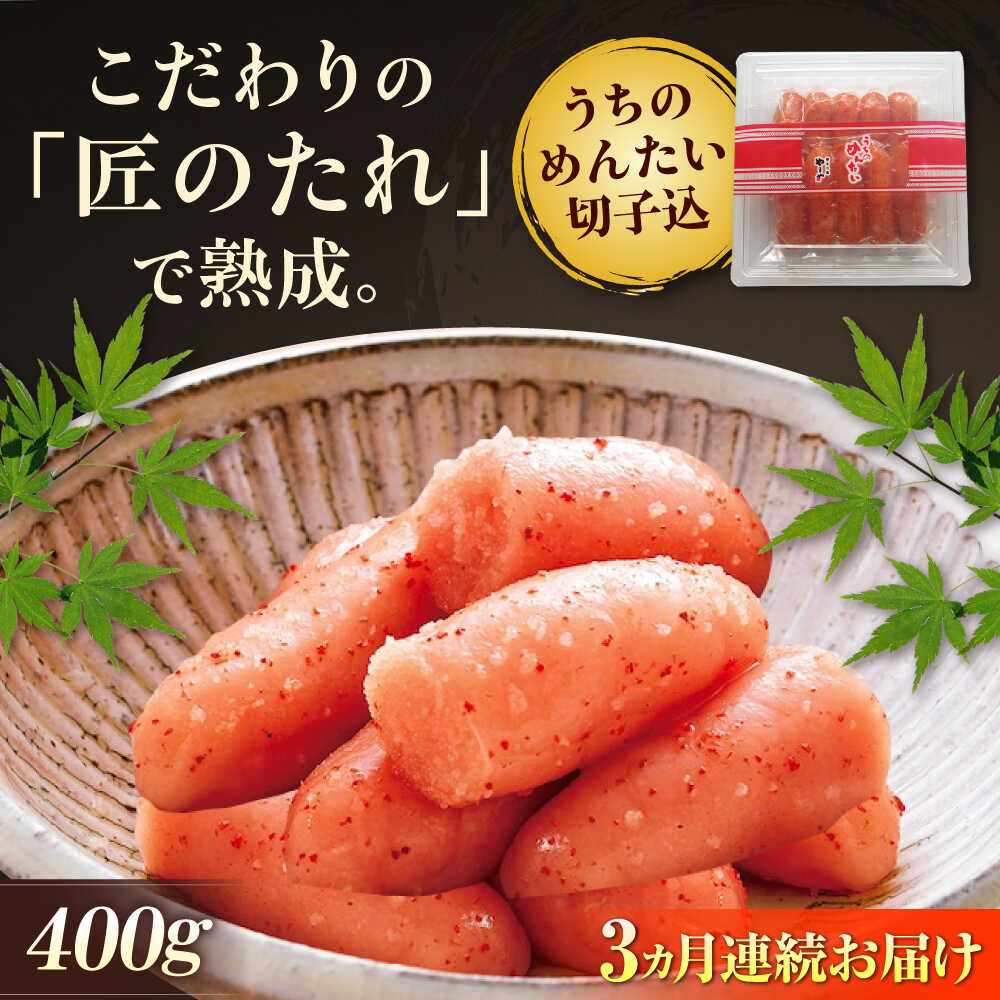 【ふるさと納税】【全3回定期便】【ご家庭用明太子】やまや うちのめんたい 切子込400g 吉富町/(株)やまやコミュニケーションズ[BGAH044] めんたいこ めんたい 切子 切れ子 本場 福岡 おつまみ おかず 明太パスタ 美味しい 冷蔵 取り寄せ 送料無料 便利 使いやすい