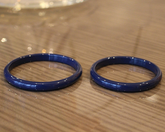 No.244 SHINBEY　漆バングル　ネイビー　L