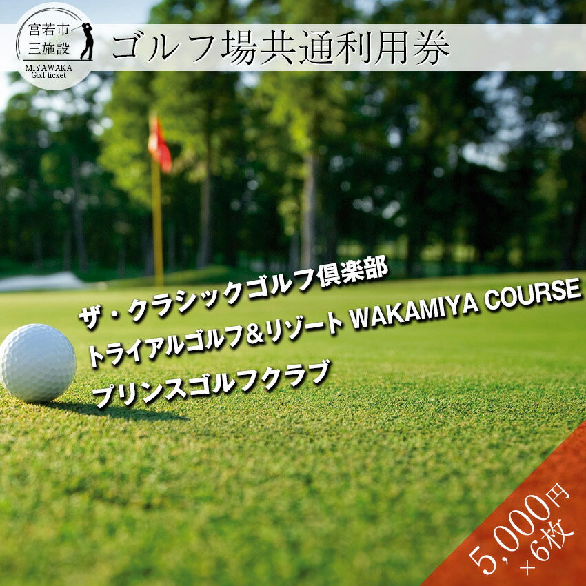 【ふるさと納税】宮若市内ゴルフ場 3施設 共通利用券5,000円分×6枚 合計30,000円分　[M529] ゴルフ プレー 食事 チケット 誕生日プレゼント 父の日 祖父 クーポン スポーツ 体験 福岡県